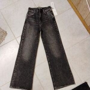 7 For All Mankind Charcoal Wide-Leg Jeans